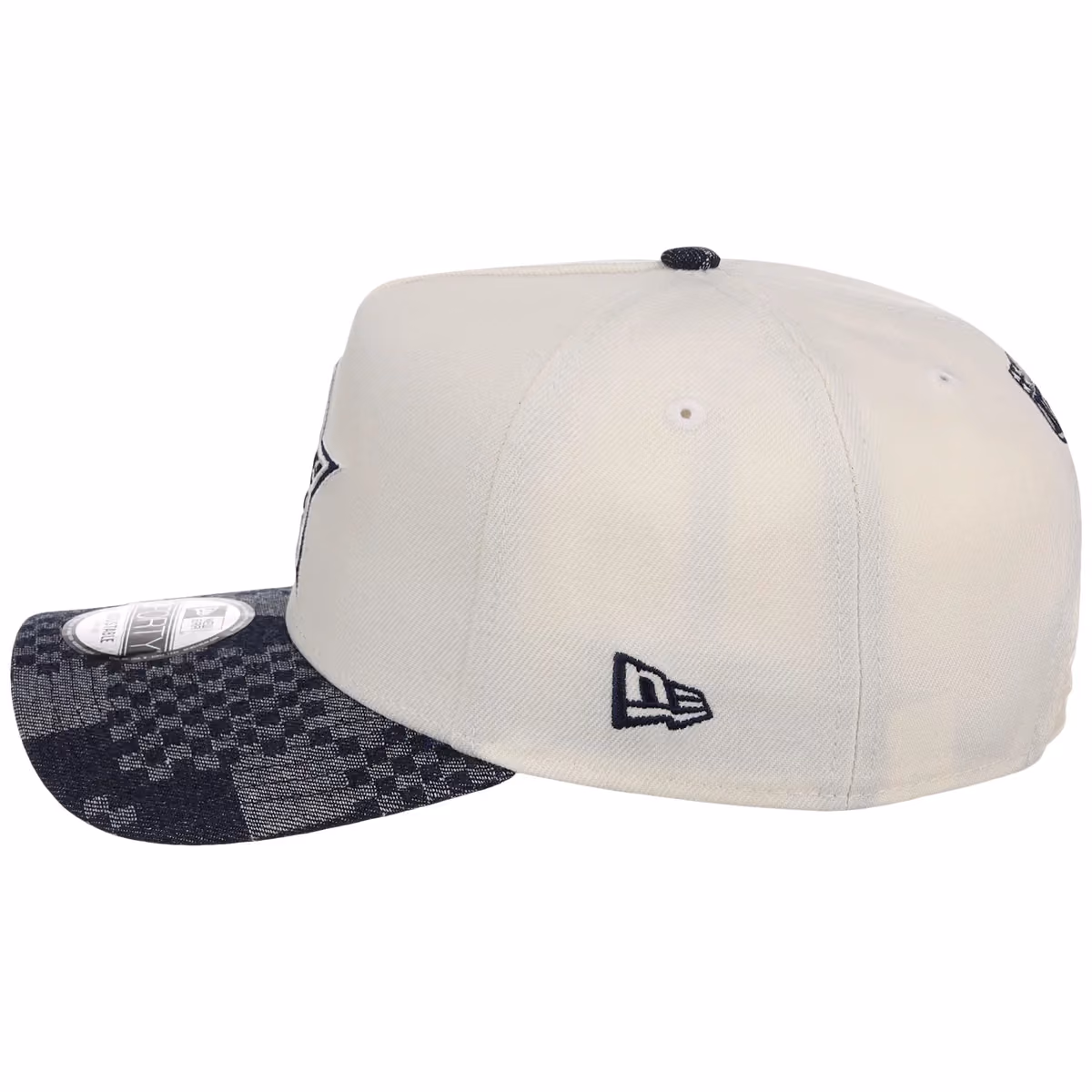 Dallas Cowboys Chrome Denim Dallas Starhide New Era 9FORTY A-Frame detail view