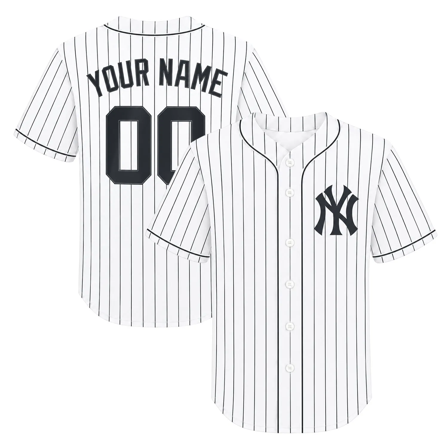 New York Yankees White Home Jersey Custom Epic Pinstripe