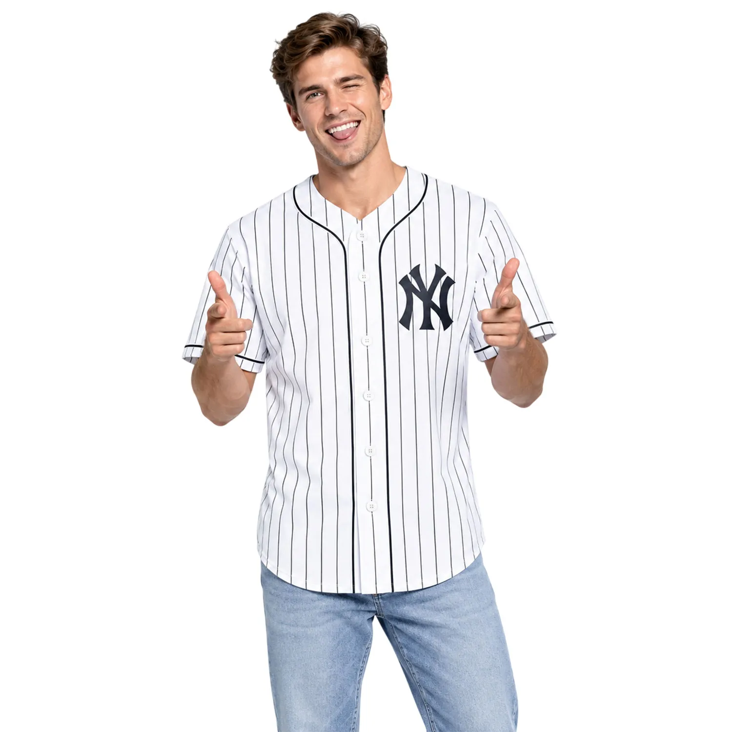 New York Yankees White Home Jersey Custom Epic Pinstripe
