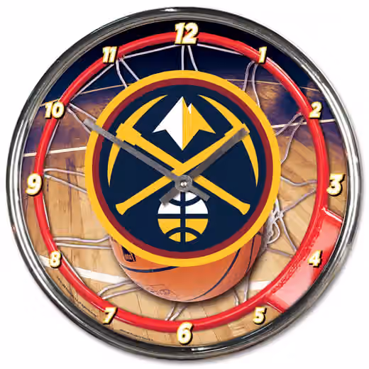 Denver Nuggets WinCraft Chrome NBA Wall Clock view 1