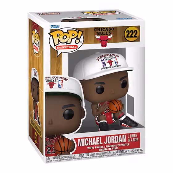 Funko POP! #222 Michael Jordan Chicago Bulls 3 Times Vinyl NBA Figure view 1