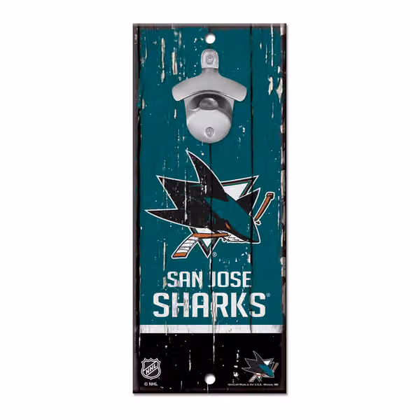 San Jose Sharks WinCraft NHL Bottle Opener Sign view 1
