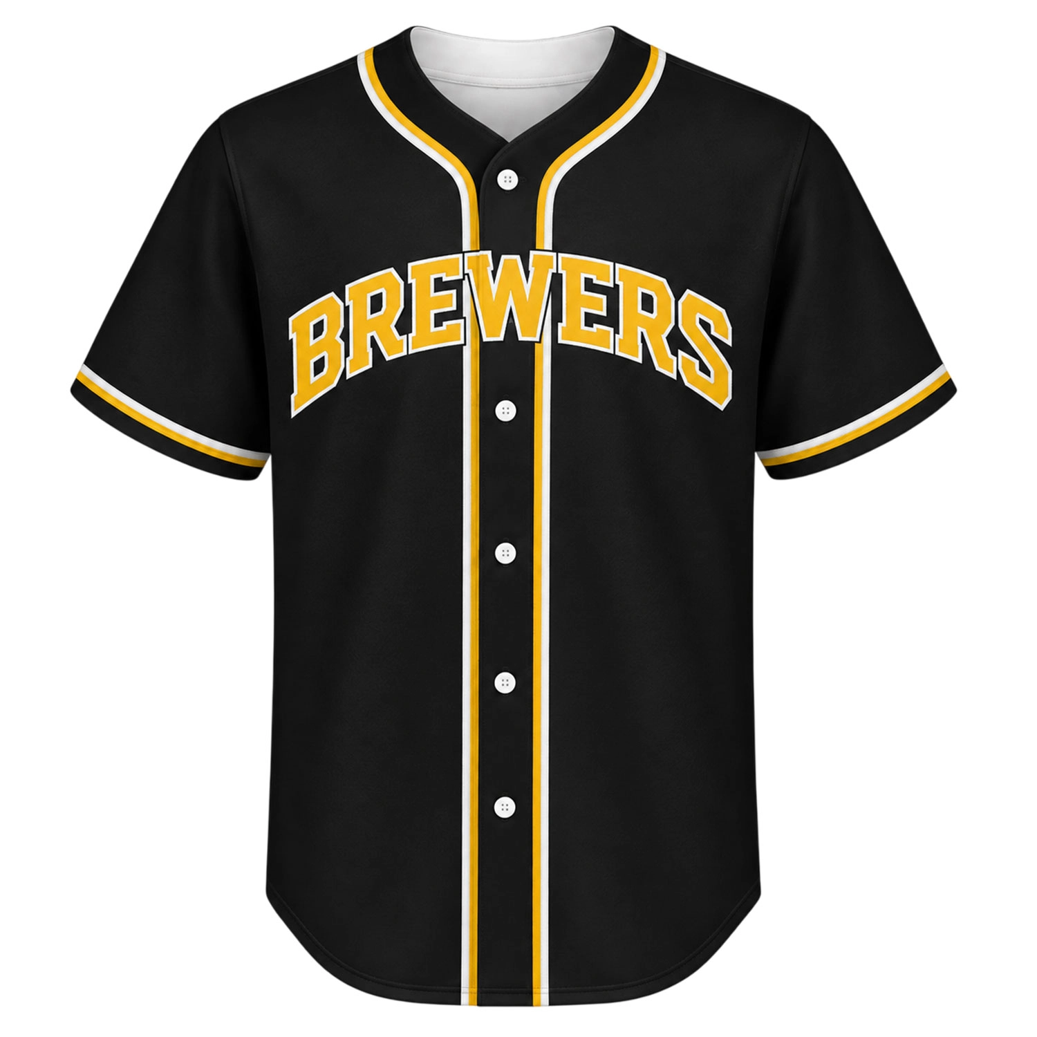 Brewers Black Baseball Jersey Strong Fan Design