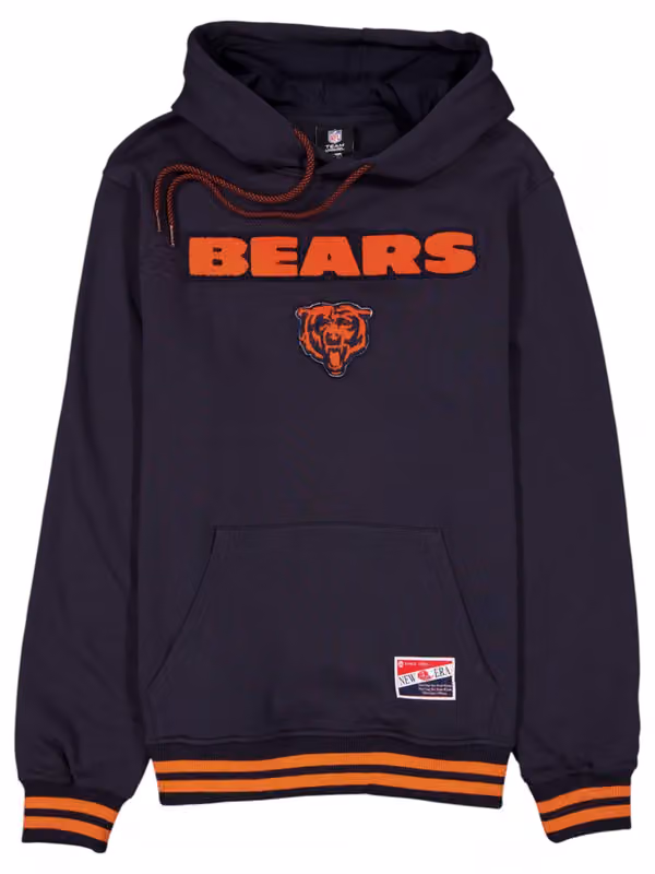 Chicago Bears Felt Logo Throwback NFL Hoodie Navy view 1