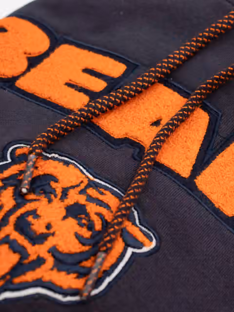Chicago Bears Felt Logo Throwback NFL Hoodie Navy view 3