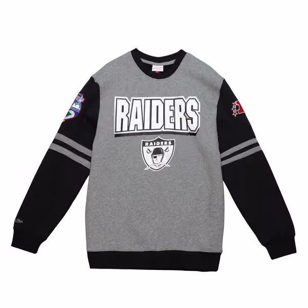 Oakland Raiders All Over 2.0 Mitchell & Ness NFL Crew Fleece Pullover view 1