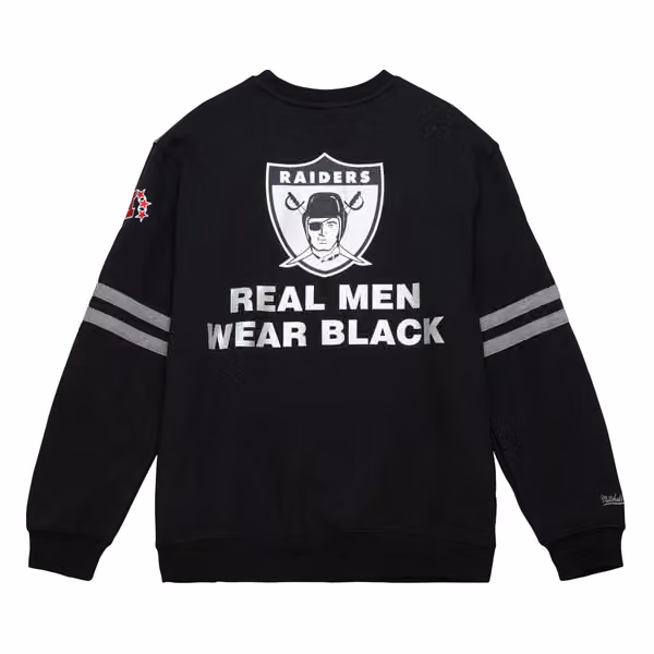 Oakland Raiders All Over 2.0 Mitchell & Ness NFL Crew Fleece Pullover view 2
