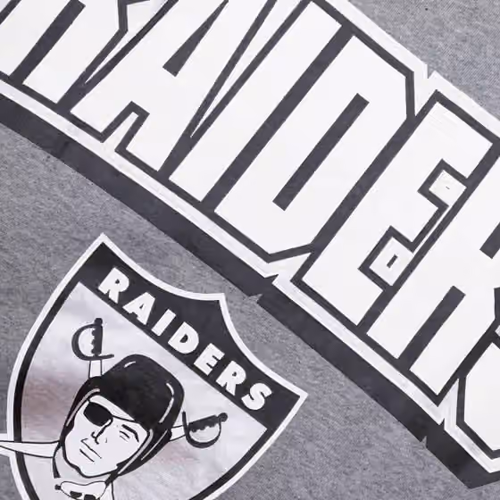 Oakland Raiders All Over 2.0 Mitchell & Ness NFL Crew Fleece Pullover view 3