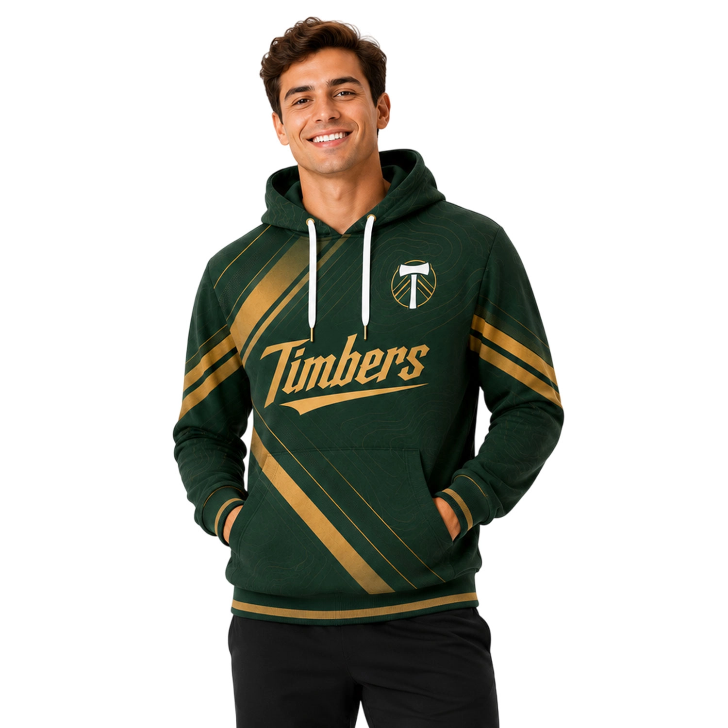 Portland Timbers Fan Hoodie Custom Elite Gold Stripe