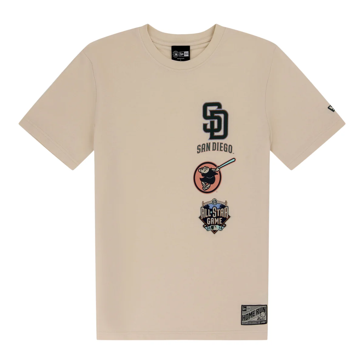 San Diego Padres Spring Color Collection New Era Stacked Tee front view