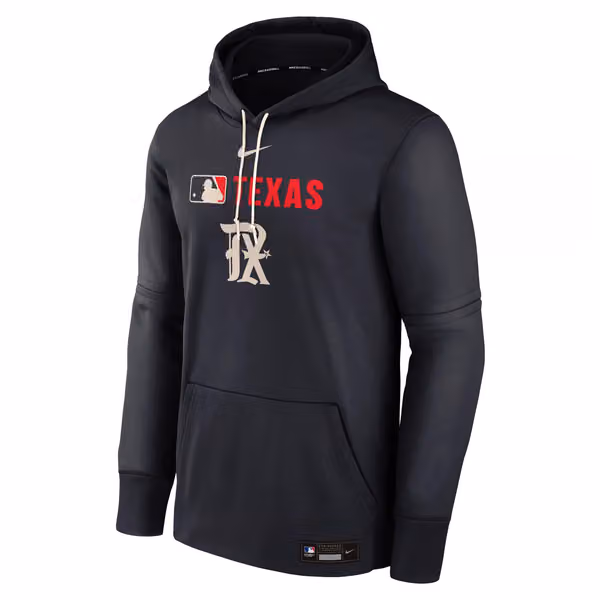 Texas Rangers 2025 City Connect MLB Authentic Therma Hoodie Navy view 1