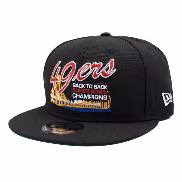 San Francisco 49ers Back To Back Champs New Era 9FIFTY Snapback NFL Cap Black product photo