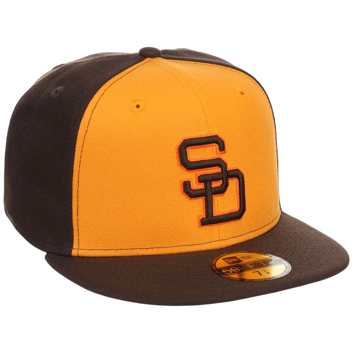 San Diego Padres MLB Cooperstown Authentic Collection New Era 59FIFTY (Yellow/Brown) front view