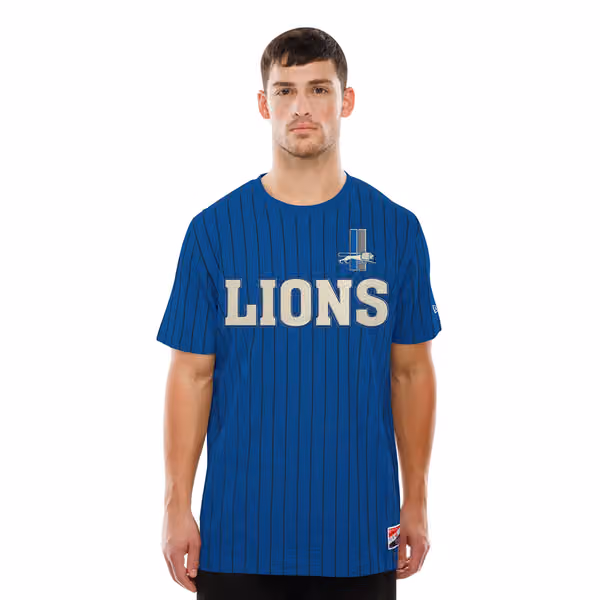 Detroit Lions Retro Stripe NFL T-Shirt Blue view 1