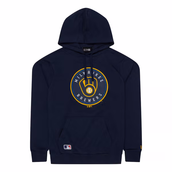 Milwaukee Brewers Team Logo New Era MLB Hoodie Navy view 1