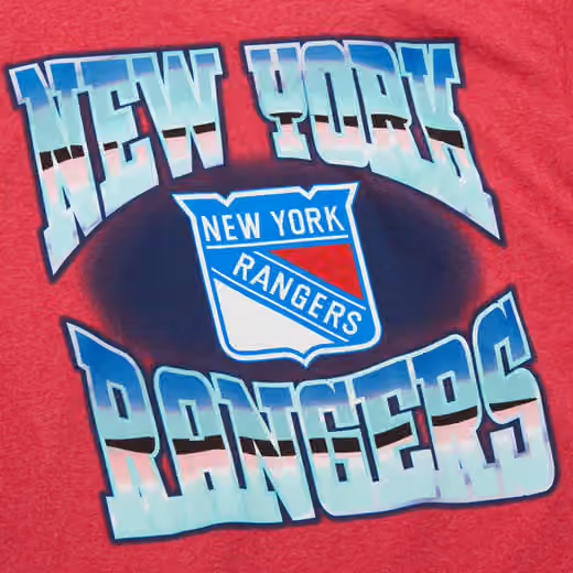 New York Rangers Stateside Pastel Mitchell & Ness NHL T-Shirt Red view 3