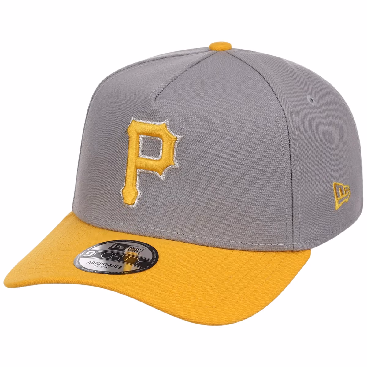 Pittsburgh Pirates MLB Gray OTC FASHION CORE New Era 9FORTY A-Frame detail view
