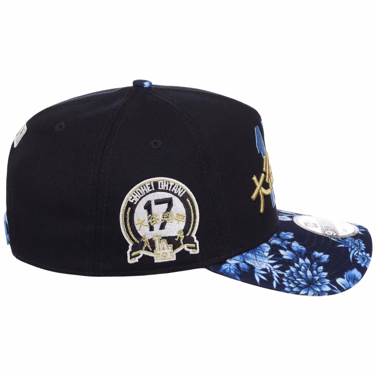 Los Angeles Dodgers Pacific Canvas New Era 9FORTY (Navy/Floral) detail view