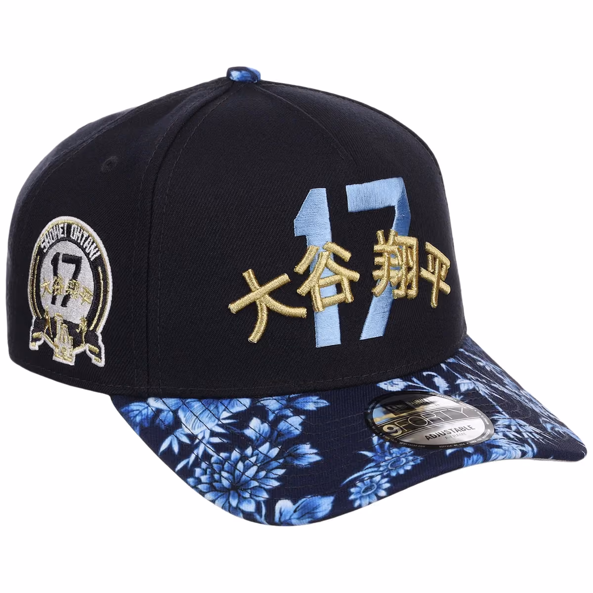 Los Angeles Dodgers Pacific Canvas New Era 9FORTY (Navy/Floral) front view
