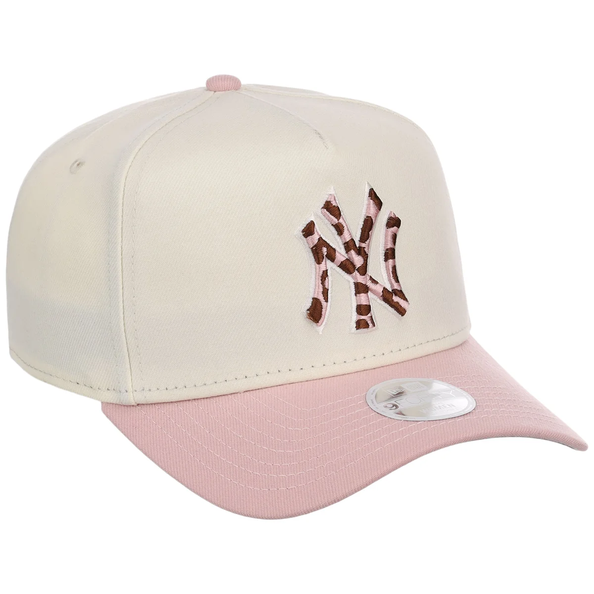 New York Yankees Cheetah Women's New Era 9FORTY A-Frame front view