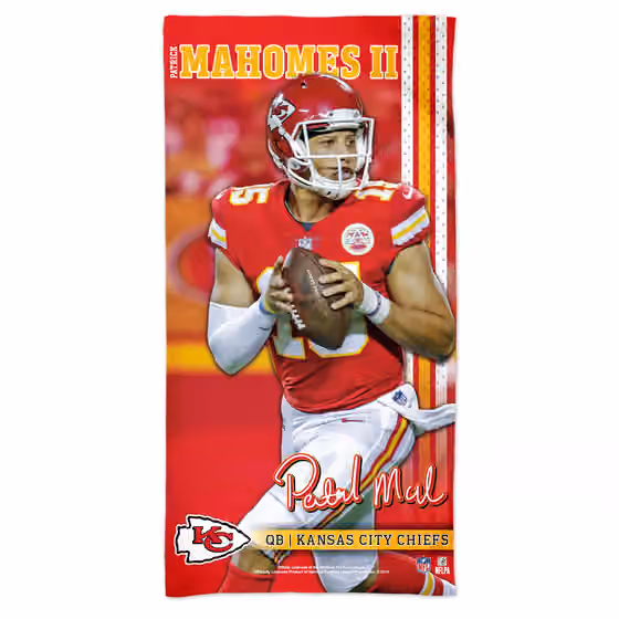 Patrick Mahomes Kansas City Chiefs Spectra NFL Beach Towel view 1
