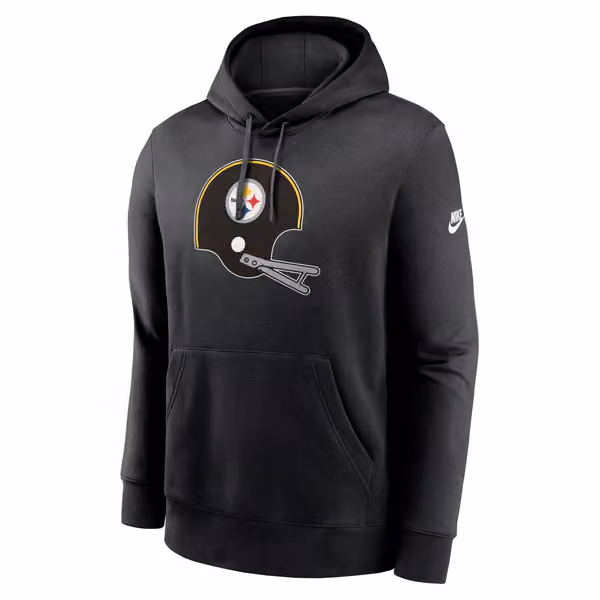 Pittsburgh Steelers Throwback Nike Club NFL Hoodie Black view 1