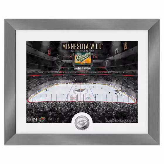 Minnesota Wild Art Deco Stadium Silver Coin Framed NHL Photo view 1