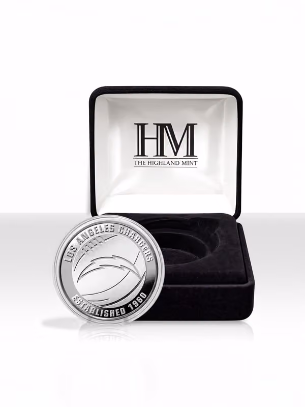Los Angeles Chargers Silver Plated 2026 NFL Game Flip Coin view 2