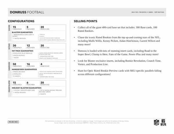 2022 Panini Donruss NFL Football Blaster Box view 6