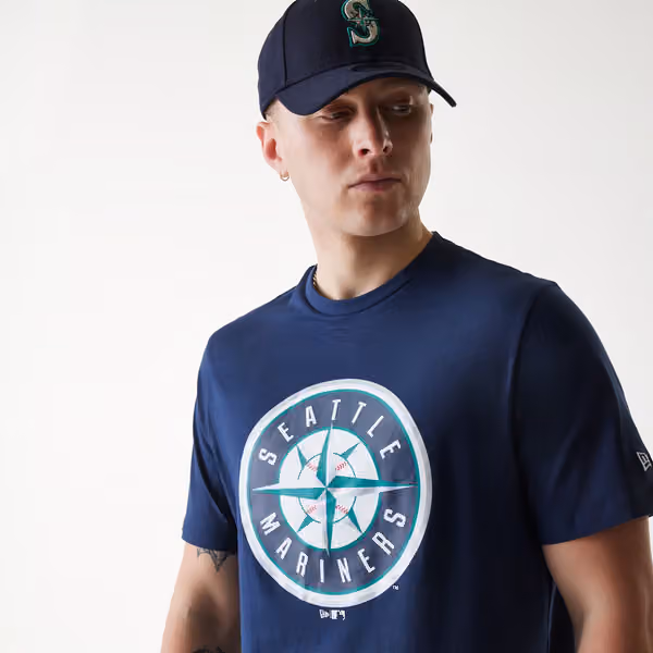 Seattle Mariners Team Logo New Era MLB T-Shirt Navy view 5