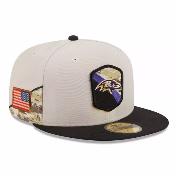 Baltimore Ravens 2023 NFL Salute to Service New Era 59FIFTY Fitted Cap product photo