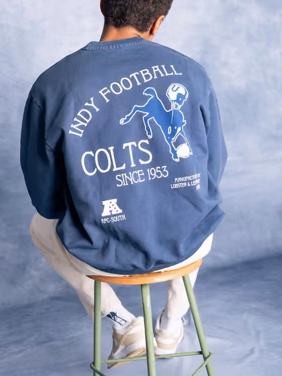 Indianapolis Colts L&L '96 Classics NFL Crew Sweater Blue view 5