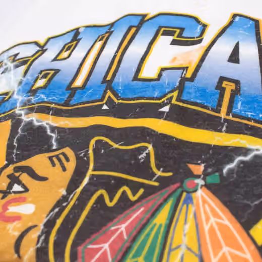 Chicago Blackhawks Fireball Oversized NHL T-Shirt White view 3