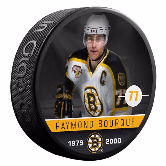 Ray Bourque Boston Bruins Alumni NHL Puck view 1