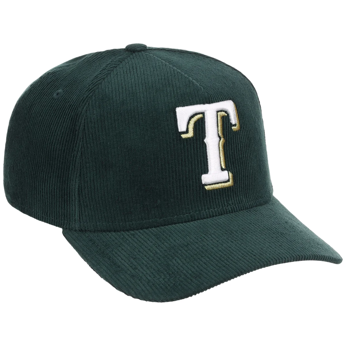Texas Rangers MLB Dark Green Cord FASHION CORE New Era 9FORTY A-Frame front view