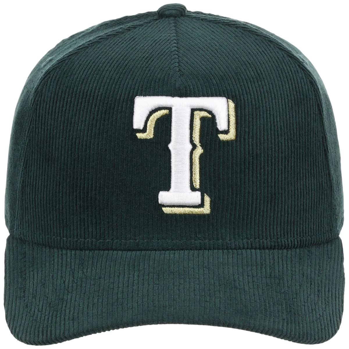 Texas Rangers MLB Dark Green Cord FASHION CORE New Era 9FORTY A-Frame detail view