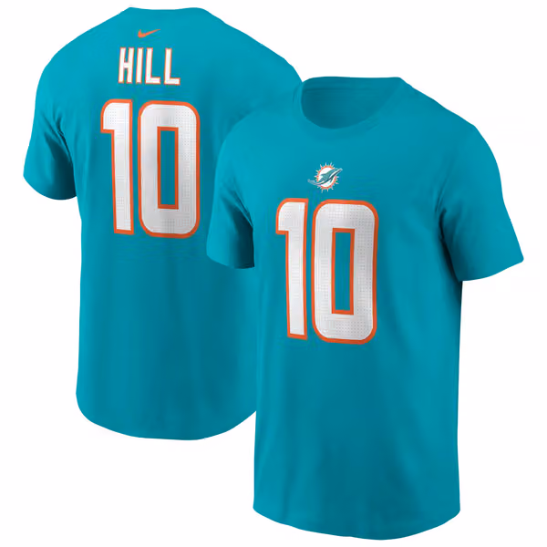 Tyreek Hill #10 Miami Dolphins Nike Player NFL T-Shirt Aqua view 1