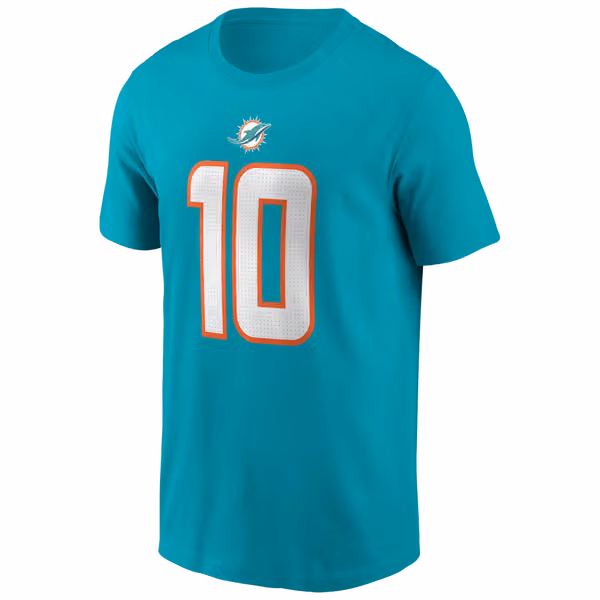 Tyreek Hill #10 Miami Dolphins Nike Player NFL T-Shirt Aqua view 2