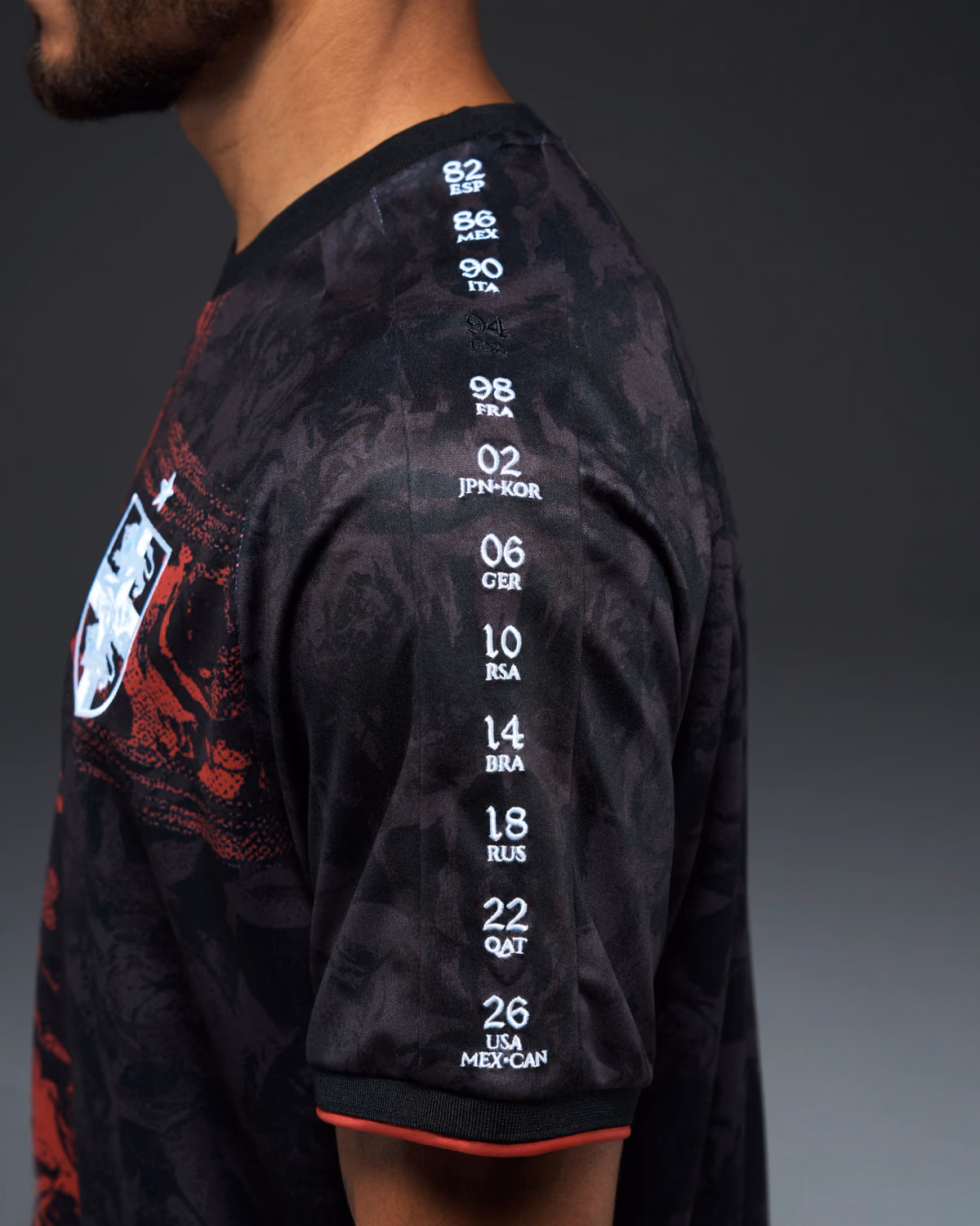 Jersevo Custom Personalized Belligol Heritage Jersey (2026WC Edition) left sleeve detail