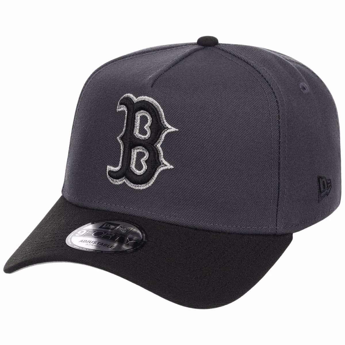 Boston Red Sox MLB Graphite x Black FASHION CORE New Era 9FORTY A-Frame detail view