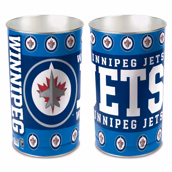 Winnipeg Jets Metal NHL Wastebasket view 1