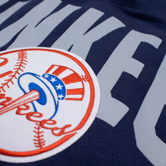 New York Yankees Club Fleece MLB Pullover Crew Navy view 3