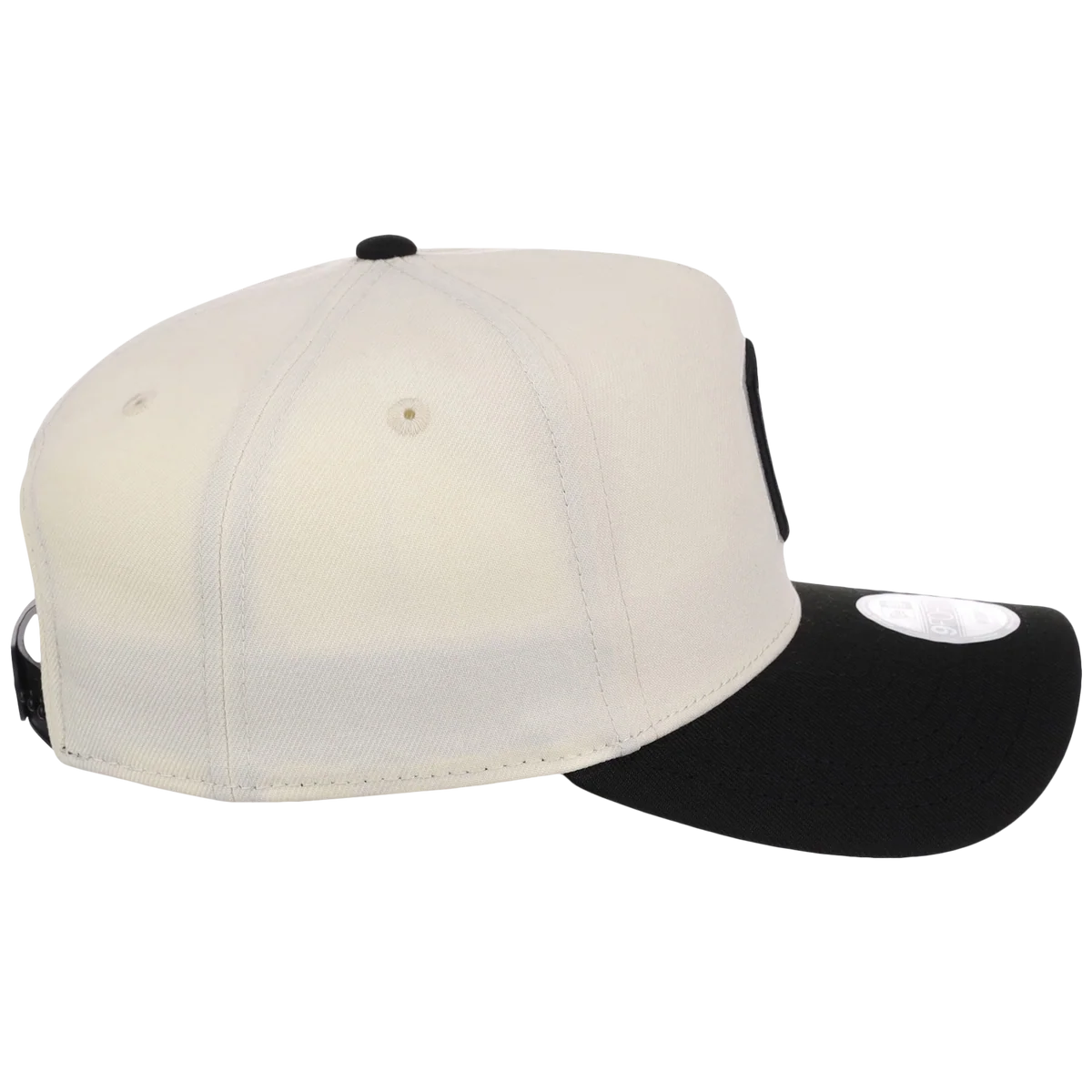 Cleveland Guardians Women's New Era 9FORTY Chrome x Black A-Frame detail view