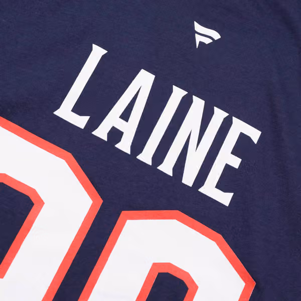 Patrik Laine #29 Columbus Blue Jackets Player NHL T-Shirt Navy view 4