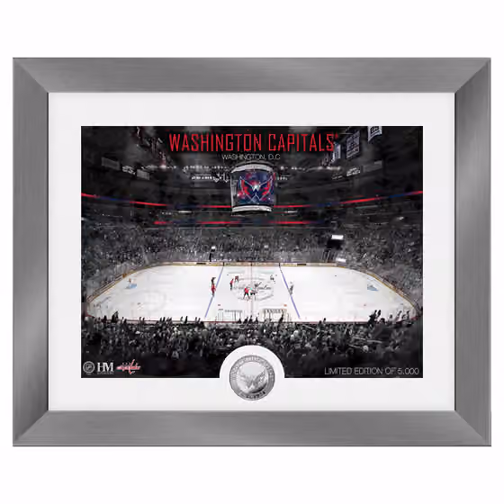 Washington Capitals Art Deco Stadium Silver Coin Framed NHL Photo view 1