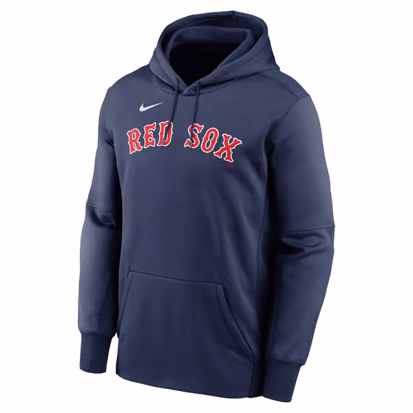 Boston Red Sox Wordmark Nike Therma Dri-FIT MLB Hoodie Navy view 1