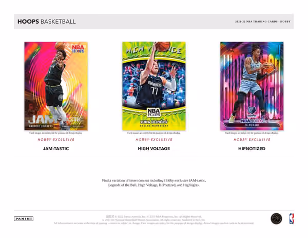 2021/22 Panini NBA Hoops Basketball Hobby Box NBA view 4