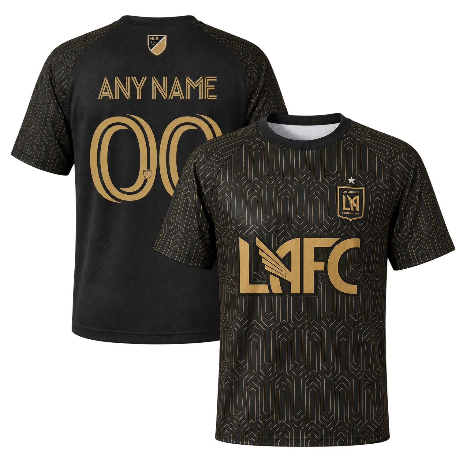 LAFC Black Custom Soccer Jersey Deluxe Gold Kit