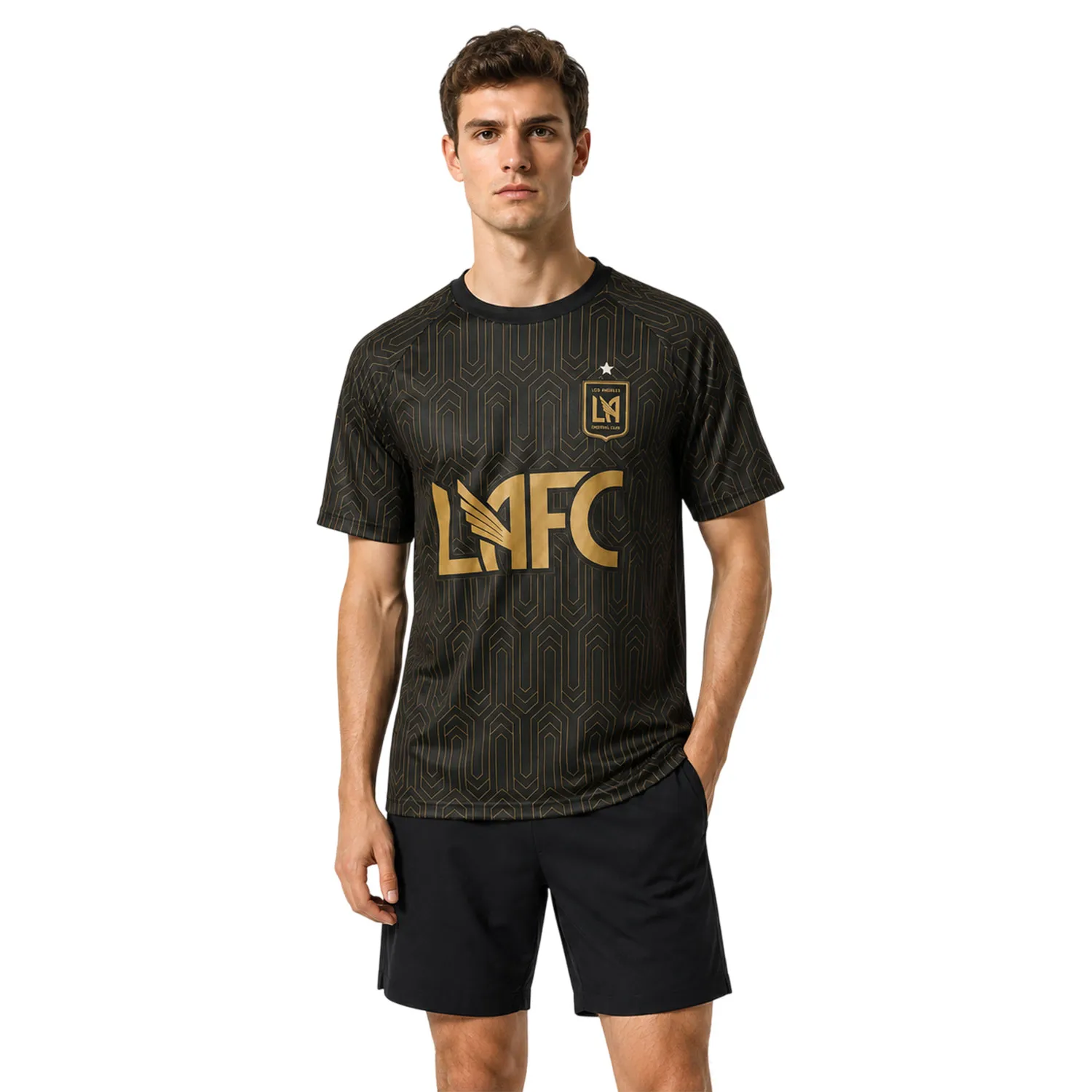 LAFC Black Custom Soccer Jersey Deluxe Gold Kit