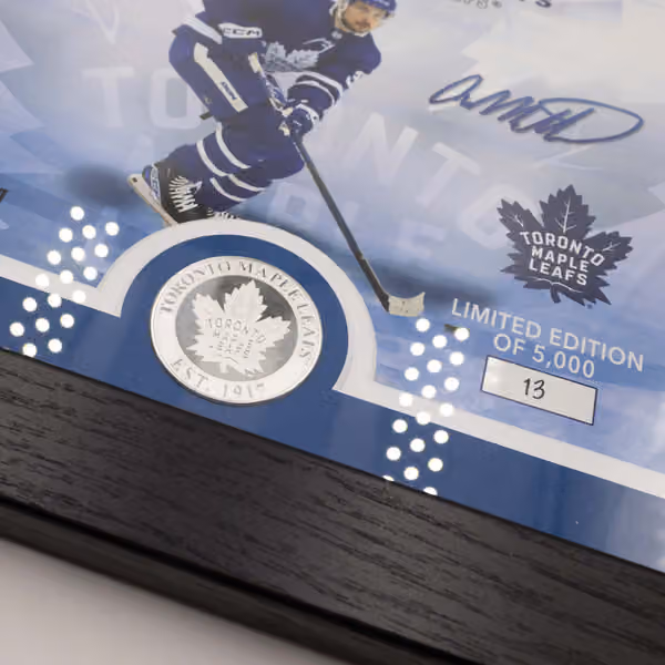 Auston Matthews Toronto Maple Leafs Silver Coin Framed NHL Photo view 2